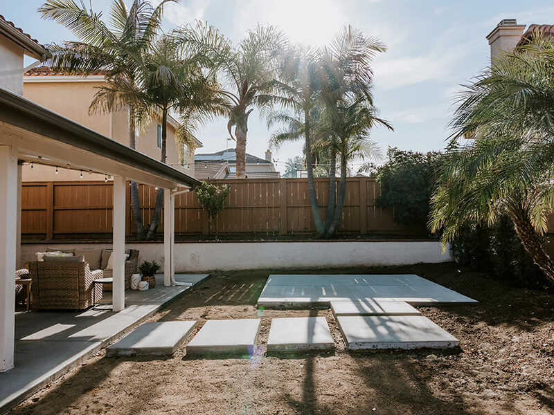 A hot tub pad prior to delivery and installation of a Caldera Spas hot tub.